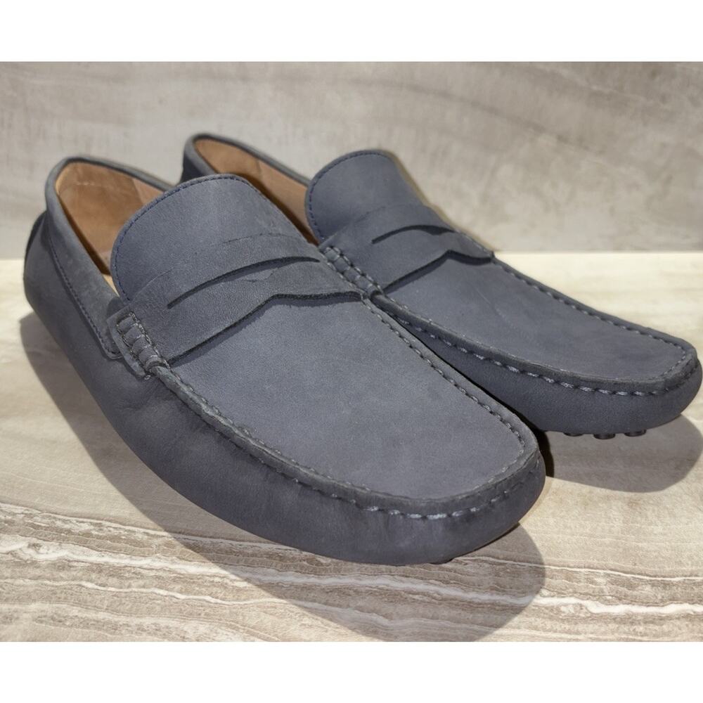 Carlos by Carlos Santana Men's Ritchie Penny Loafer Blue Leather Suede Size 11 D